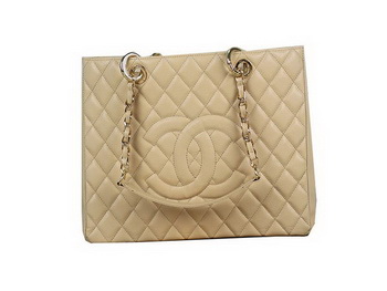 Chanel A50995 Apricot Original Cannage Leather Shoulder Bag Gold