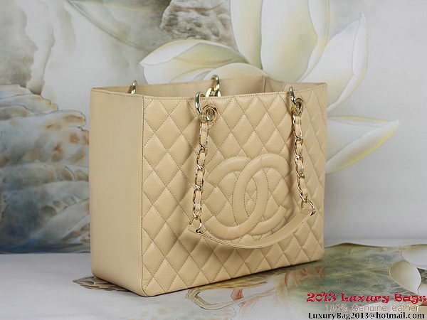 Chanel A50995 Apricot Original Cannage Leather Shoulder Bag Gold