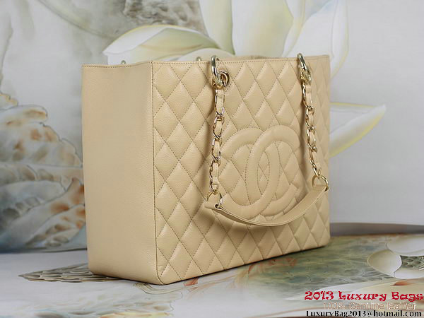 Chanel A50995 Apricot Original Cannage Leather Shoulder Bag Gold