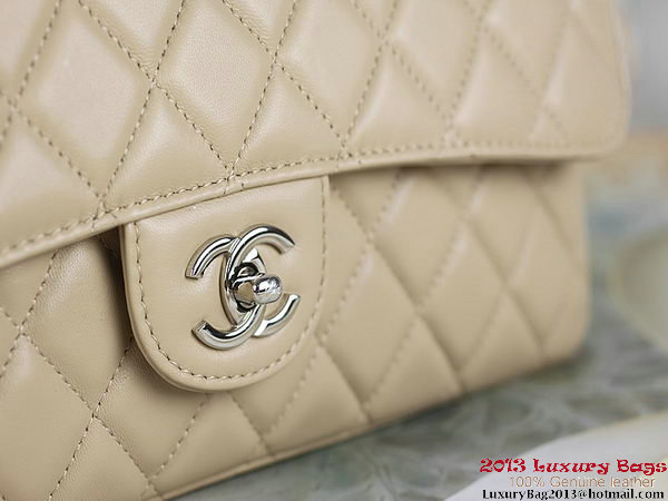 Chanel Classic Flap Bag 1113 Apricot Sheepskin Leather Silver