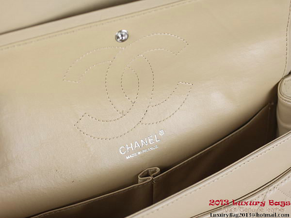 Chanel Classic Flap Bag 1113 Apricot Sheepskin Leather Silver