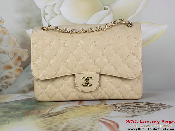 Chanel Classic Flap Bag Apricot Original Cannage Patterns Leather Gold