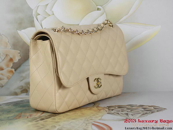 Chanel Classic Flap Bag Apricot Original Cannage Patterns Leather Gold