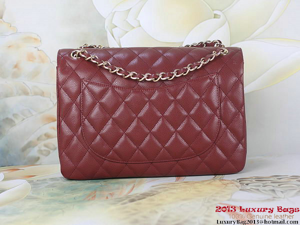 Chanel Classic Flap Bag Bordeaux Original Cannage Patterns Leather Gold