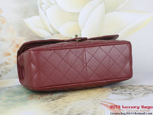 Chanel Classic Flap Bag Bordeaux Original Cannage Patterns Leather Gold