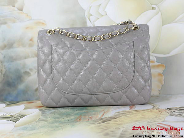 Chanel Classic Flap Bag Gray Original Cannage Patterns Leather Gold