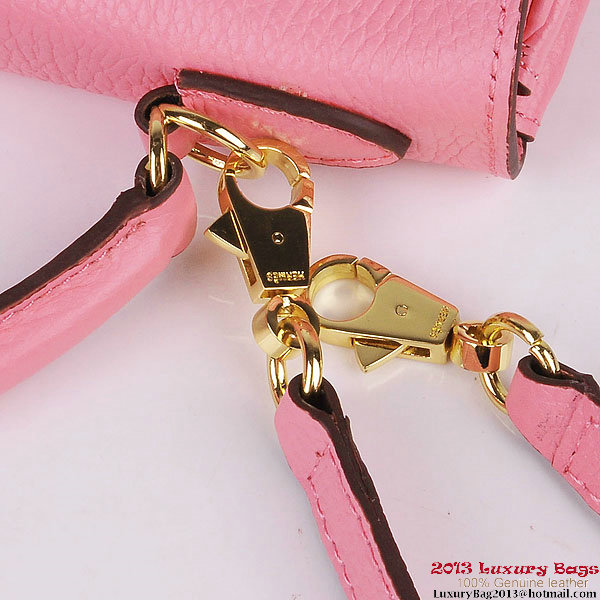 Hermes Kelly 32cm Shoulder Bags Pink Clemence Leather Gold