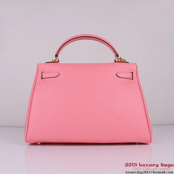 Hermes Kelly 32cm Shoulder Bags Pink Clemence Leather Gold