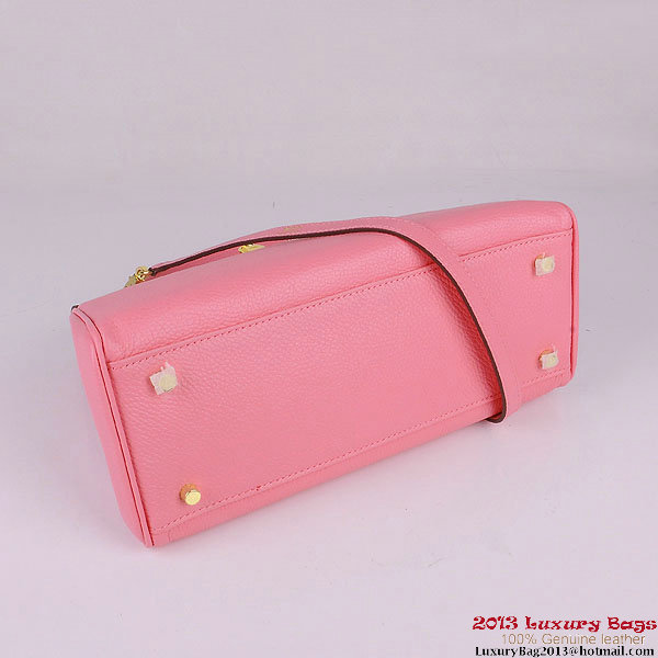 Hermes Kelly 32cm Shoulder Bags Pink Clemence Leather Gold