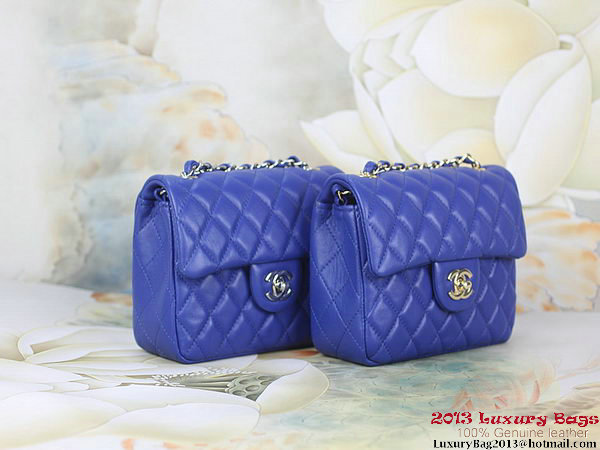 Chanel 1115 mini Classic Flap Bag Sheepskin Leather Blue