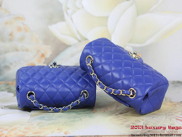 Chanel 1115 mini Classic Flap Bag Sheepskin Leather Blue