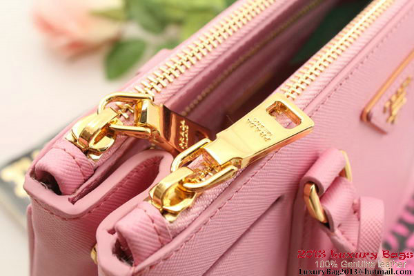 Prada BN2316 Pink Saffiano Calfskin Leather Small Bag