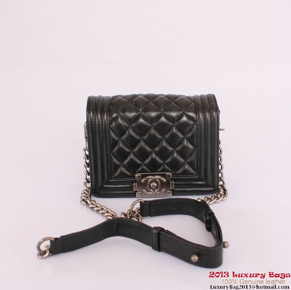 Twin Boy Chanel Flap Shoulder Bag Sheepskin Leather A67078 Black