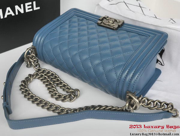 Boy Chanel Flap Shoulder Bag Original Sheepskin Leather A67086 Blue