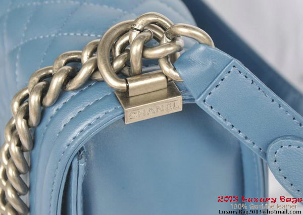 Boy Chanel Flap Shoulder Bag Original Sheepskin Leather A67086 Blue