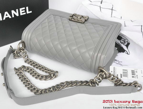 Boy Chanel Flap Shoulder Bag Original Sheepskin Leather A67086 Gray