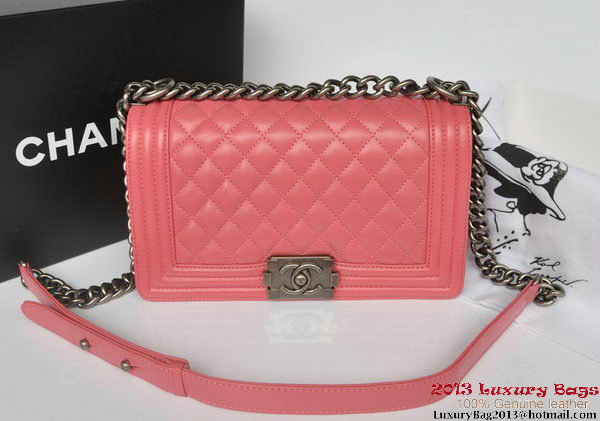 Boy Chanel Flap Shoulder Bag Original Sheepskin Leather A67086 Light Red