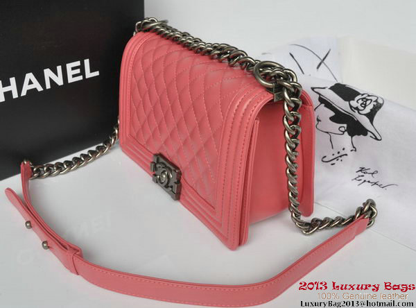 Boy Chanel Flap Shoulder Bag Original Sheepskin Leather A67086 Light Red