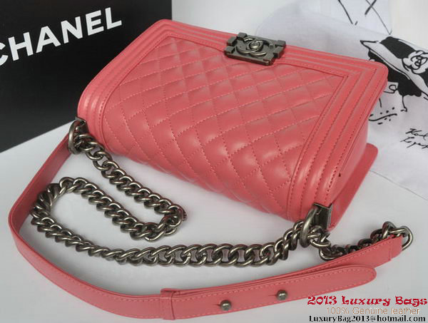 Boy Chanel Flap Shoulder Bag Original Sheepskin Leather A67086 Light Red