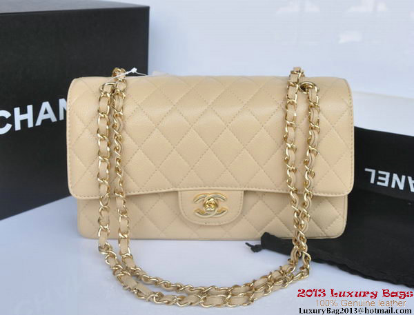 Chanel 2.55 Series Flap Bag Original Caviar Leather A1112 Apricot