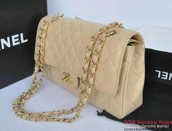 Chanel 2.55 Series Flap Bag Original Caviar Leather A1112 Apricot