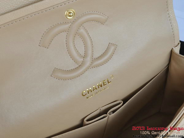 Chanel 2.55 Series Flap Bag Original Caviar Leather A1112 Apricot