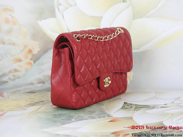 Chanel 2.55 Series Flap Bag Red Original Cannage Patterns Leather A1112 Gold