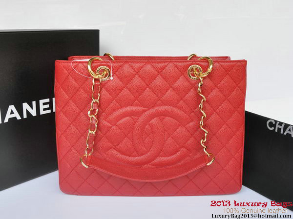 Chanel Classic Coco Bag GST Caviar Leather A36092 Red Gold