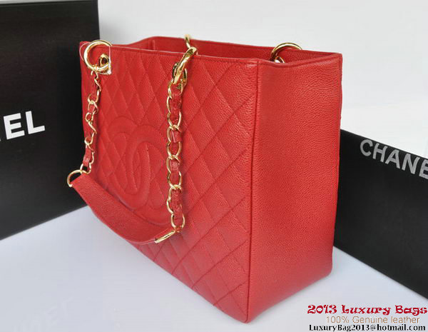 Chanel Classic Coco Bag GST Caviar Leather A36092 Red Gold