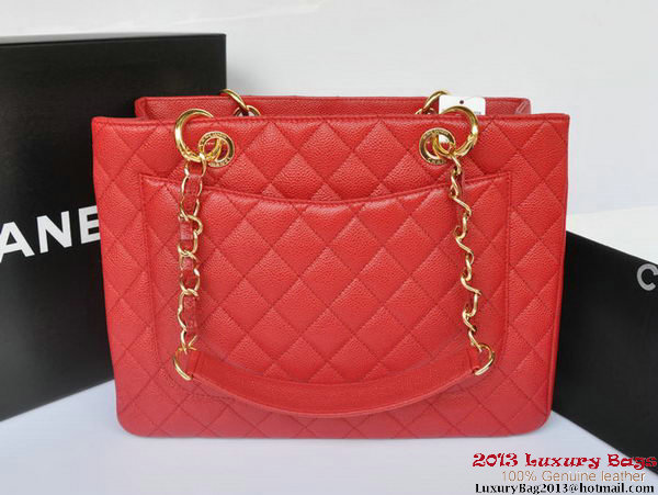 Chanel Classic Coco Bag GST Caviar Leather A36092 Red Gold