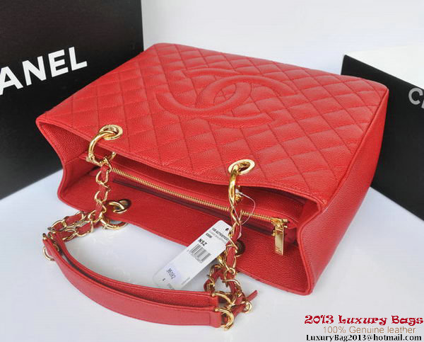 Chanel Classic Coco Bag GST Caviar Leather A36092 Red Gold