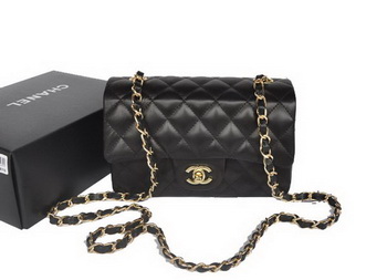 Chanel Classic Flap Bags Black Original Sheepskin Leather A1116 Gold