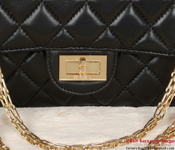 Chanel 1113 Classic Flap Bag Black Sheepskin Gold