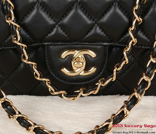 Chanel Classic Flap Bag 1113 Black Sheepskin Gold