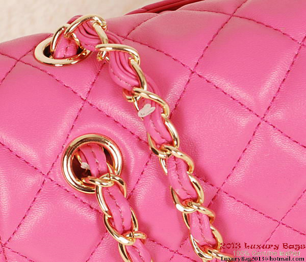 Chanel Classic Flap Bag 1113 Rose Sheepskin Gold