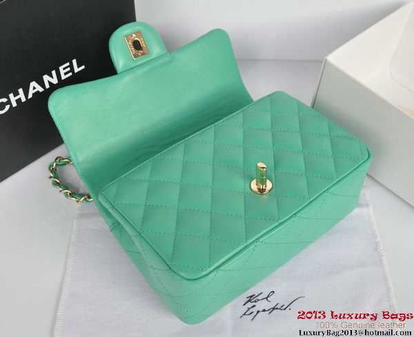 Chanel Classic Flap Bags Green Original Sheepskin Leather A1116 Gold