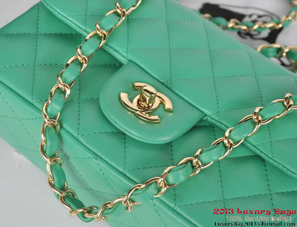 Chanel Classic Flap Bags Green Original Sheepskin Leather A1116 Gold