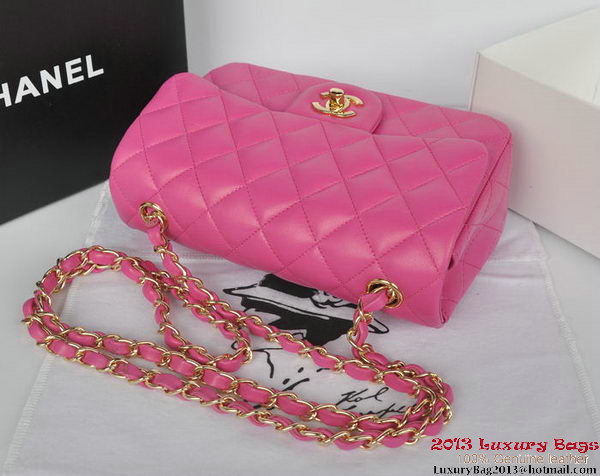 Chanel Classic Flap Bags Rose Original Sheepskin Leather A1116 Gold