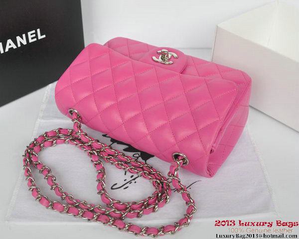 Chanel Classic Flap Bags Rose Original Sheepskin Leather A1116 Silver