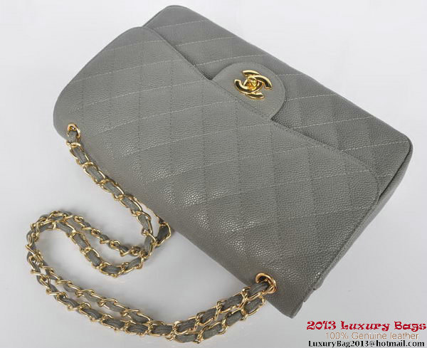 Chanel Jumbo Quilted Classic Cannage Patterns Flap Bag A58600 Grey Gold