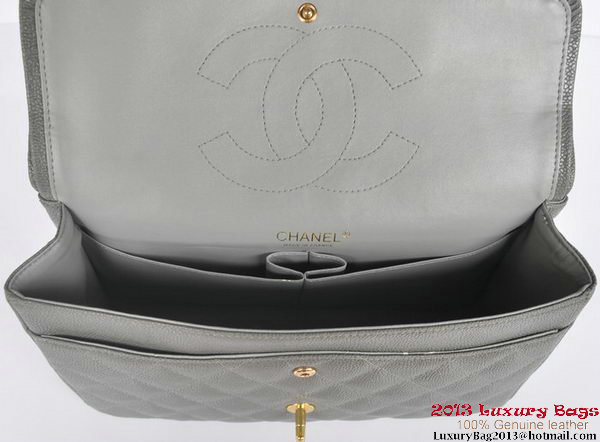 Chanel Jumbo Quilted Classic Cannage Patterns Flap Bag A58600 Grey Gold