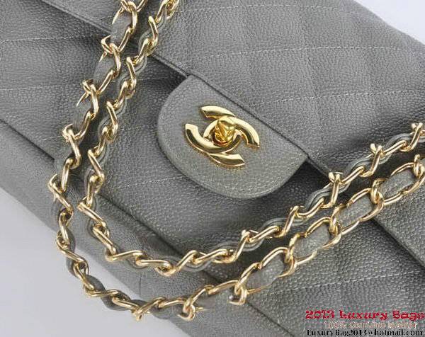 Chanel Jumbo Quilted Classic Cannage Patterns Flap Bag A58600 Grey Gold