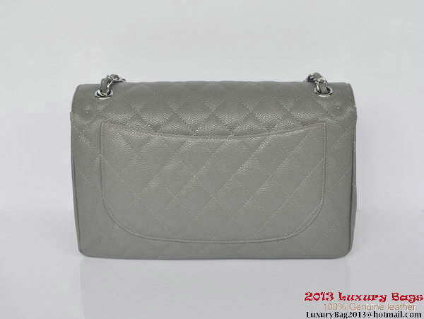 Chanel Jumbo Quilted Classic Cannage Patterns Flap Bag A58600 Grey Silver