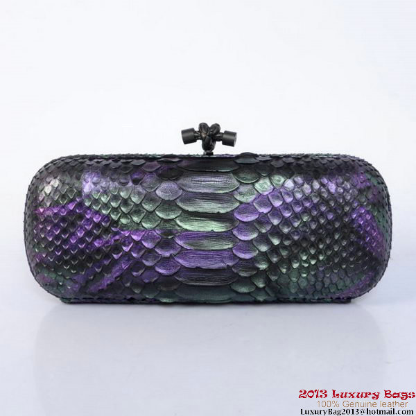 Bottega Veneta 8651L Python Leather Knot Clutches