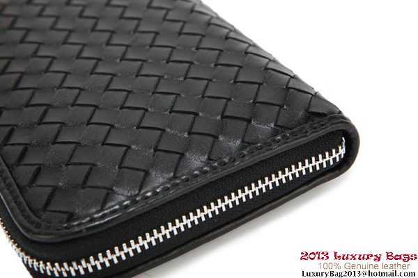 Bottega Veneta Intrecciato Nappa Zippy Wallet 115709-1 Black