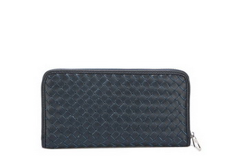 Bottega Veneta Intrecciato Nappa Zippy Wallet 115709-1 Blue