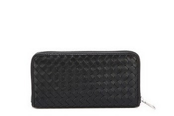 Bottega Veneta Intrecciato Nappa Zippy Wallet 115709-2 Black