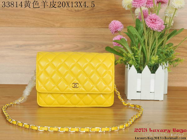 Chanel A33814 Sheepskin Leather mini Flap Bag Yellow