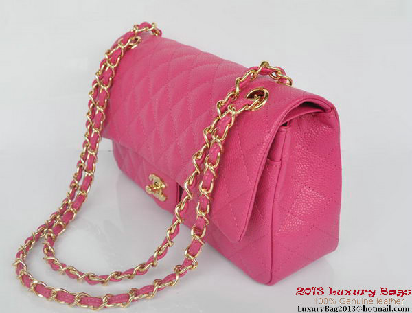 Chanel 2.55 Series Classic Flap Bag 1112 Rose Cannage Pattern Gold