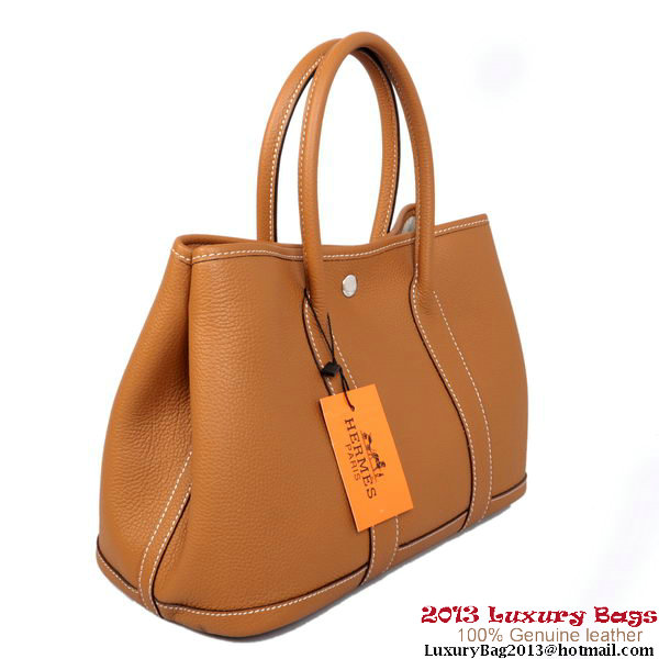 Hermes Garden Party 30CM Bag Calf Leather A1288 Camel